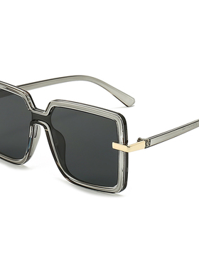 网红款太阳眼镜韩版一体式方形2023新款遮阳大框太阳眼镜男女街拍