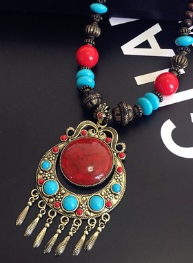 【小文精选青春派】欧美复古时尚项链波西米亚民族风长版夸张铃铛