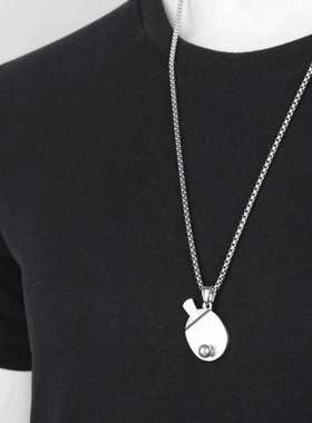 Table Tennis Titanium Steel Necklace Pendant Fade Fast Neckl