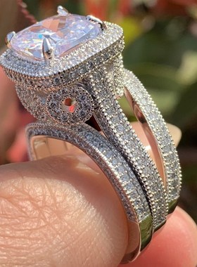 Size 5-10 Vintage Fashion Jewelry 3PCS Ring set 925 Sterling