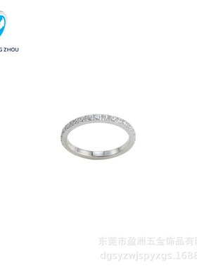 -Hip-hop simple tend titanium steel ring all-match diamond r