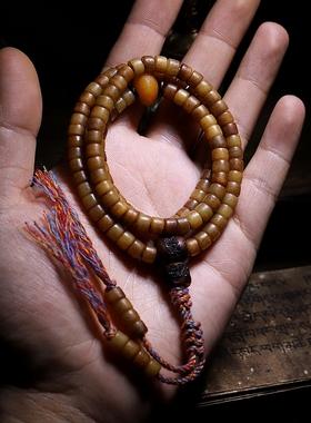 【老料.小规格】西藏天然牦牛骨佛珠手串骨藏式念珠手链108颗女