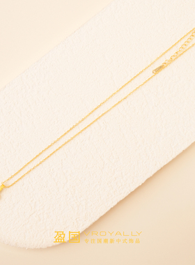 盈国吐司面包片项链铜镀金