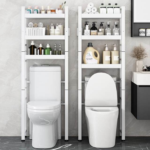 Bathroom toilet storage rack is floor-mounted multi-layer punch-free toilet multi-function toilet storage rack