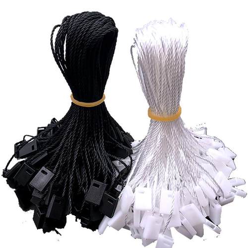 服装辅料现货吊粒吊绳方块吊牌挂绳箱包通用白色单插吊绳黑色 - 图3