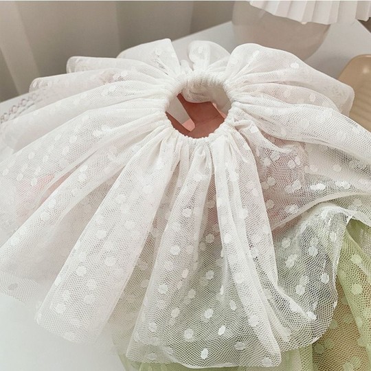 Large lace large intestine scrunchie scrunchie mesh polka dot big hair rope flower girl hair tie high elastic rubber band headband