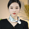 Autumn Thin Magnetic Buckle Silk Scarf Women's 2025 New High-end Fashion Matching Satin Ice Silk Scarf Neck Accessory