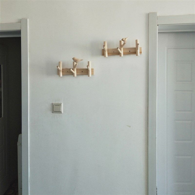 山里人手工木制挂钩小鸟衣架客厅墙壁创意衣M帽钩宾馆卧室玄关壁,淘宝优惠券,粉丝福利购,淘宝优惠卷