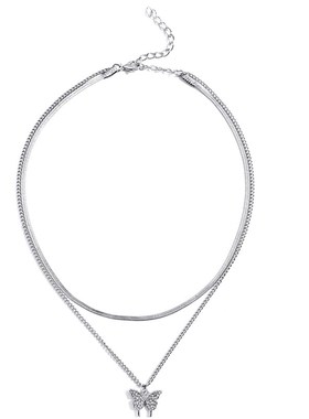 Snake bone chain butterfly necklace 锁骨链蛇骨链蝴蝶吊坠项链