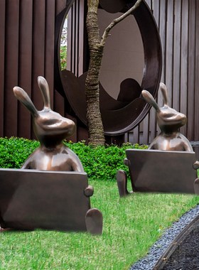 极速玻璃钢抽象动物雕塑小兔子鸟类广场公园商场草地落地景观创意