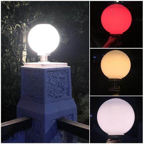 太阳能灯球形柱头灯户外庭院圆形围墙头灯大门口农村家用自动感应 - 图2