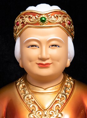 速发纯主铜土地公像家用客厅供奉地黄财神摆爷件招财土地公土地婆