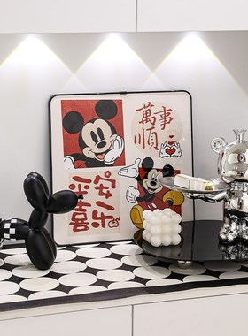 速发轻奢高档摆件玄关饰户门口收纳高居感家级客厅时钟装入品