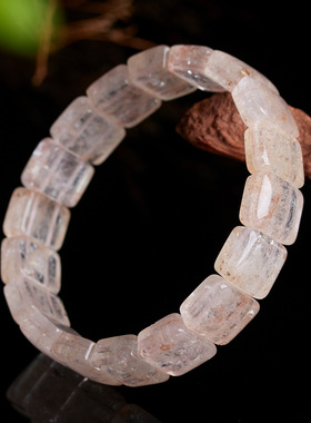 柏利来天然水晶粉阿赛手排清新女士时尚原创百搭情人节礼物女手牌