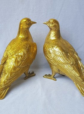 速发大号铜征子一对斑鸠 和平鸽和谐爱情幸摆的象鸽 家饰工艺福件