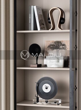 速发轻奢音乐主题立式黑胶复古片声机留唱机样板间售楼处书房摆件