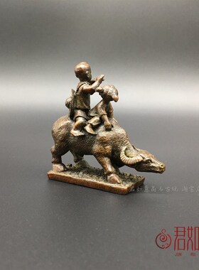 快速发货实心铜牧牛图摆件 全铜放牛童子牧牛P田园风迷你摆件铜牛