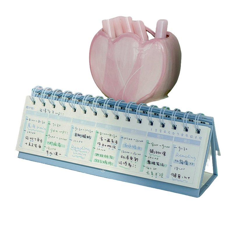 桌面每日计划本工作学习日历时间管理日程表办公室女计划表手帐本桌面计划本日程本可爱少女心创意办公文具,淘宝优惠券,粉丝福利购,淘宝优惠卷