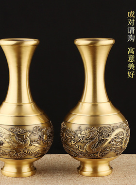 速发黄铜花级感轻干现简厅创意大花摆件客约插花奢花装饰品