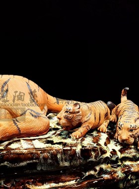 推荐2022虎年生肖福满门陶瓷石湾公仔家居客厅玄关办公室手工摆件