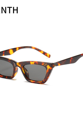 时尚小框太阳眼镜 跨境炫彩墨镜女士 个性梯形太阳眼镜