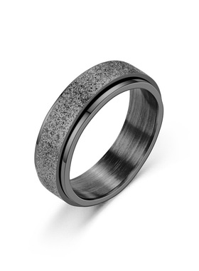 钛钢磨砂戒指可转动减压戒指环情侣戒指饰品