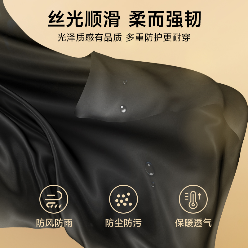美力城黑金羽绒服冬季新款2024男女同款鹅绒服加厚连帽情侣长外套