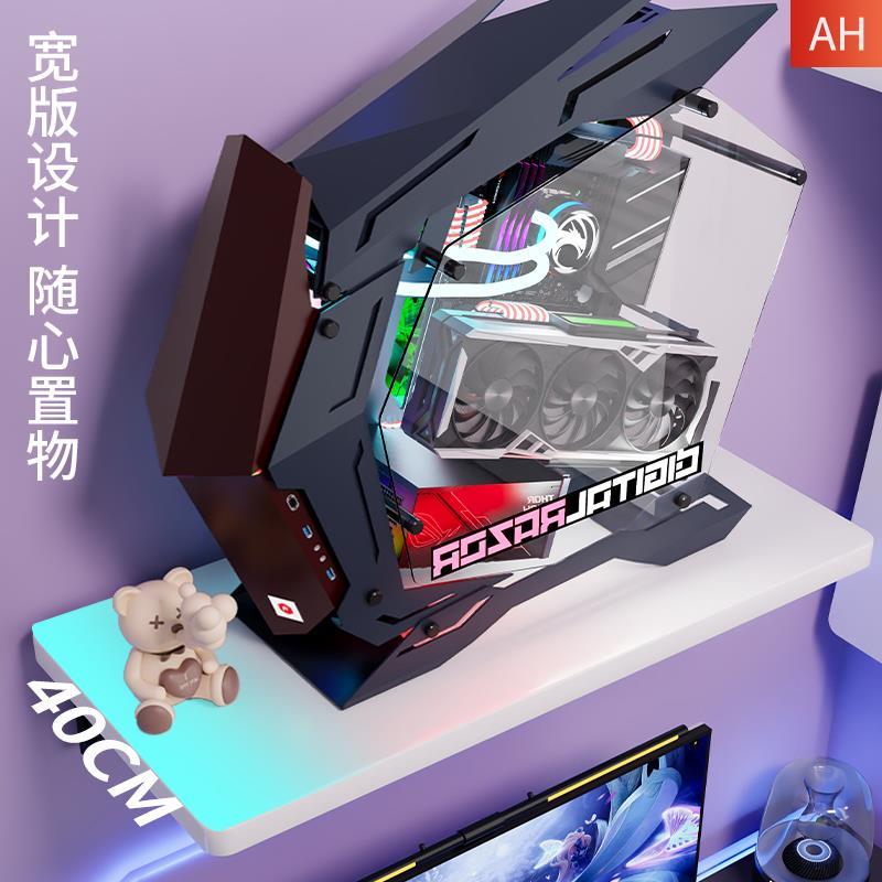 Computer host bracket hanging wall storage rack desktop case bracket foldable wall wall storage rack