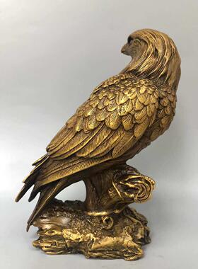 黄铜鹰饰品纯铜展宏观画面鹰饰品客厅办公室装修店开业鹰饰品