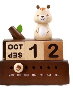 台湾jeancard木质创意可爱摆件KT圣诞万年历女友圣诞生日礼物日历