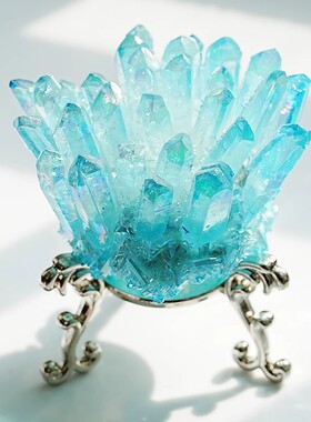 天然白水晶簇原石摆件手链消磁充能家居客厅办公摆设开业乔迁送礼