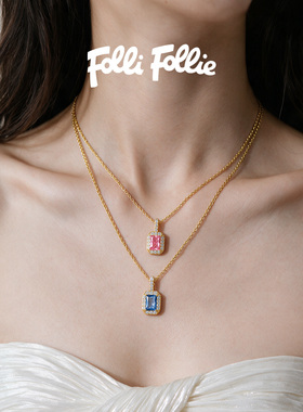 Folli Follie「Crush」方糖项链粉金色法式轻奢高级感复古宫廷女