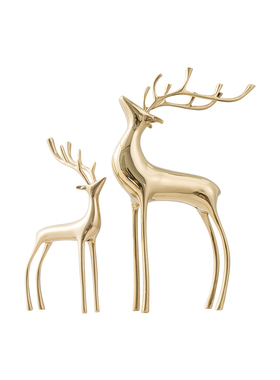 轻奢新中式网红铜鹿客厅摆件现代茶几玄关电视酒柜动物家居装饰品