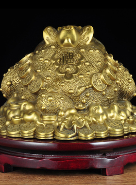 金蟾招财摆件铜金蟾摆三足蟾蜍金蝉家居客厅办公室新店铺开业礼品