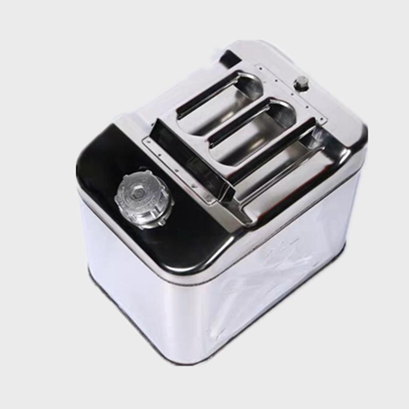 加厚不锈钢柴油桶油箱便携车载汽油桶备用油箱 10升20升30升40升 - 图1