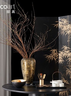 邸高商品房售楼部处宋氏美学软装摆件休息区茶几托盘水具茶具组合