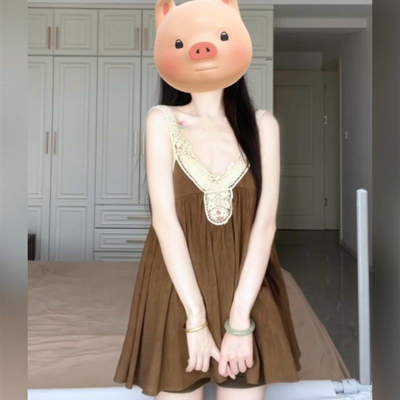 XZY/欣争艳 微胖mm古着度假风花边吊带背心女夏季百搭气质上衣,淘宝优惠券,粉丝福利购,淘宝优惠卷