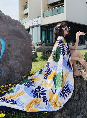 新款夏季丝巾女海边大披肩旅游