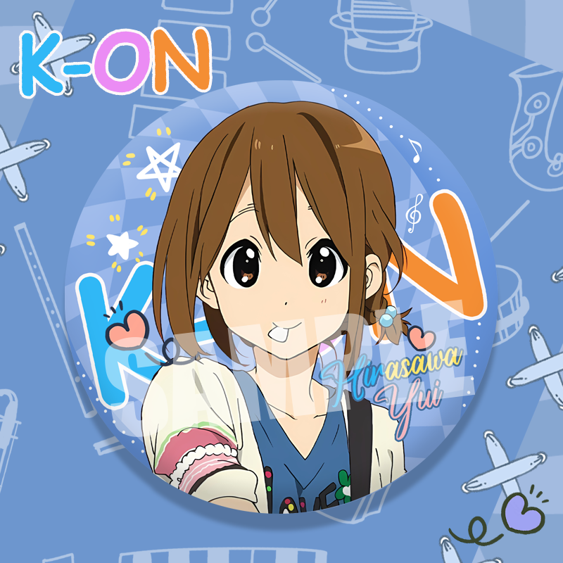 轻音少女双闪大徽章秋山澪平泽唯田井中律周边75mm双闪大徽章谷子