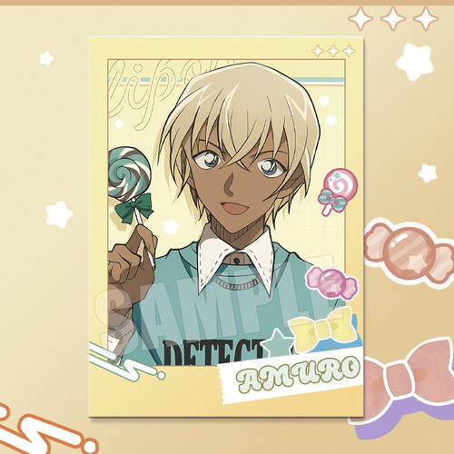 名侦探柯南棒棒糖系列灰原哀基德安室透拍立得收藏小卡痛包装饰 - 图3