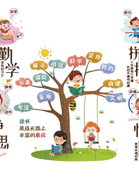 好货小学教室班级文化墙装饰创意卡通励志墙贴儿童房墙面布置贴纸