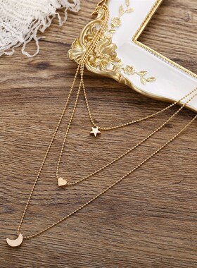 好货Pendant clavicle chain Pendant necklace 星星月亮爱心吊坠