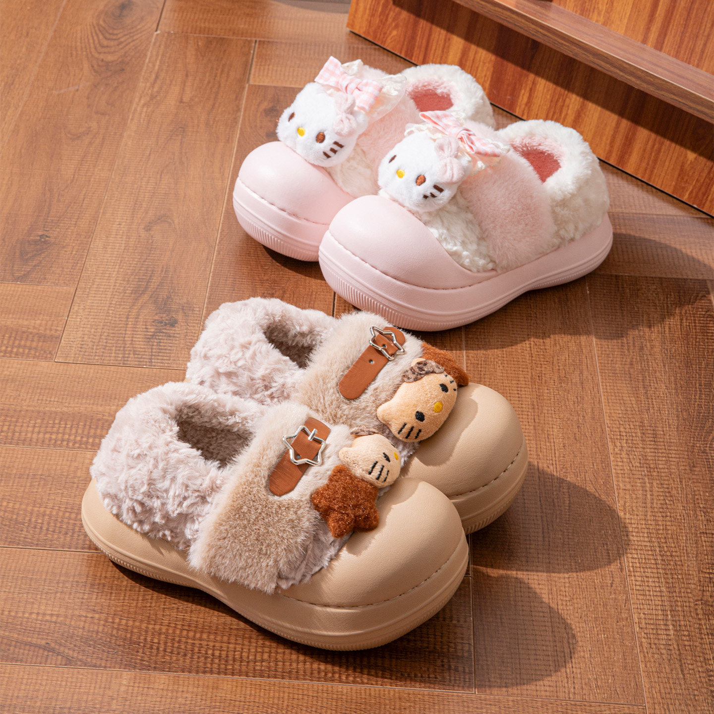 KT猫包跟棉鞋女秋冬季新款防滑可爱居家室内保暖毛毛绒棉拖鞋外穿,淘宝优惠券,粉丝福利购,淘宝优惠卷