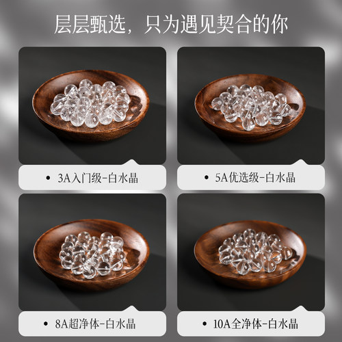 天然净体白水晶散珠圆珠单颗DIY手工串珠手链项链半成品饰品配件 - 图2