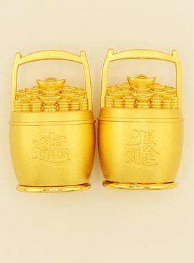 黄铜合金一桶金元宝摆件解压手把件客厅办公桌创意摆件精美铜钱