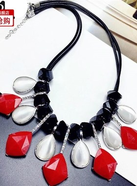 韩版新款百搭夸张复古锁骨链配饰时尚短款装饰项链女配饰挂件2024