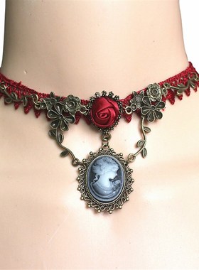 Halloween Sexy Gothic Punk Style Necklace Black Lace Neck Ch