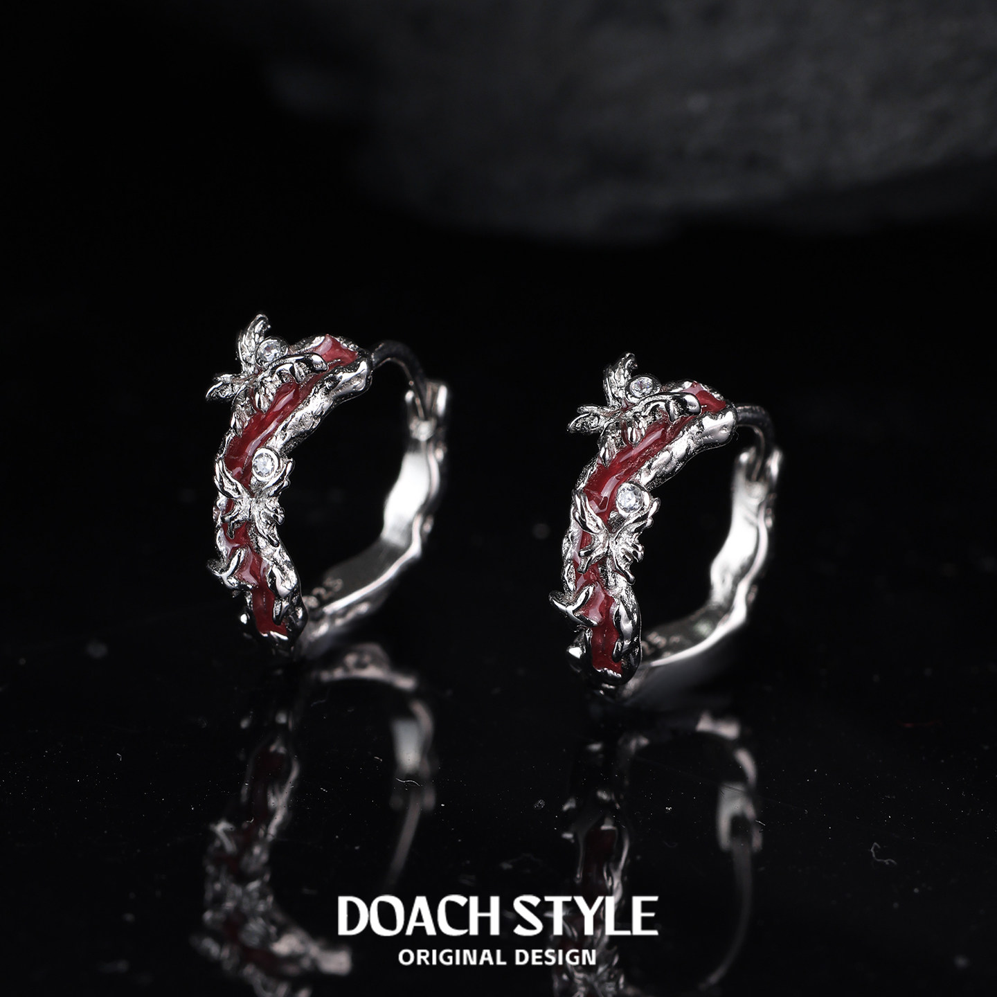 胭脂蝶 原创设计s925纯银蝴蝶耳环耳饰小众高级感耳扣百搭耳圈,淘宝优惠券,粉丝福利购,淘宝优惠卷