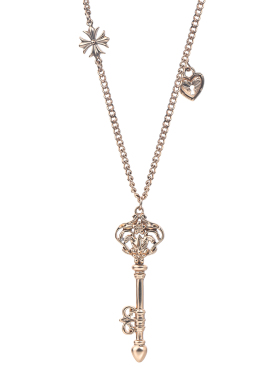 DAOCH鸢尾花爱心钥匙项链女