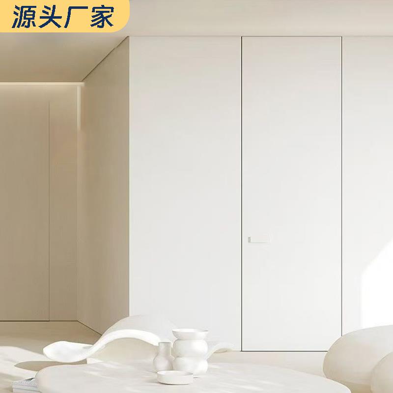 隐形门暗门涂料门无框门极窄边框室内生态铝蜂窝木门极简卧室房门 - 图2